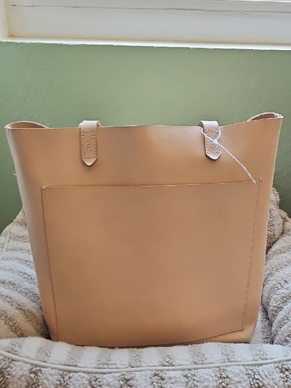 Madewell Leather Tote Handbag in Beige